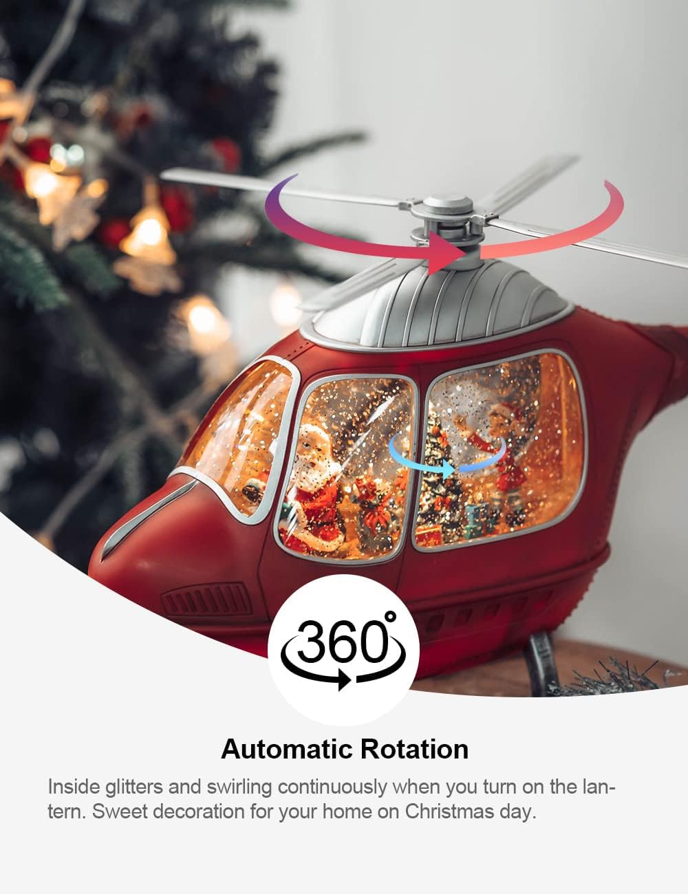 Amazon.co.jp: クリスマス スノードーム ヘリコプター 音楽 ウォーター